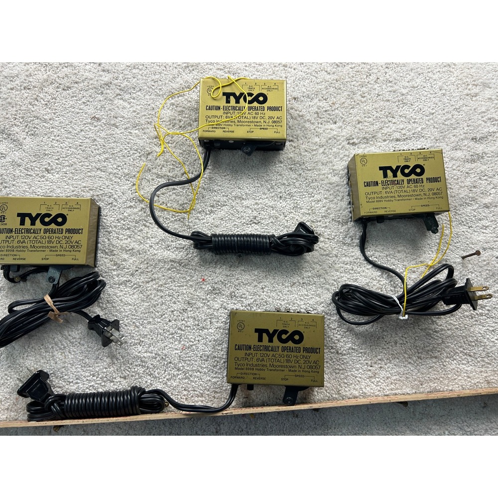 Vintage Tyco 899V HO Scale Hobby Transformer Power Pack Lot of 4 Untested